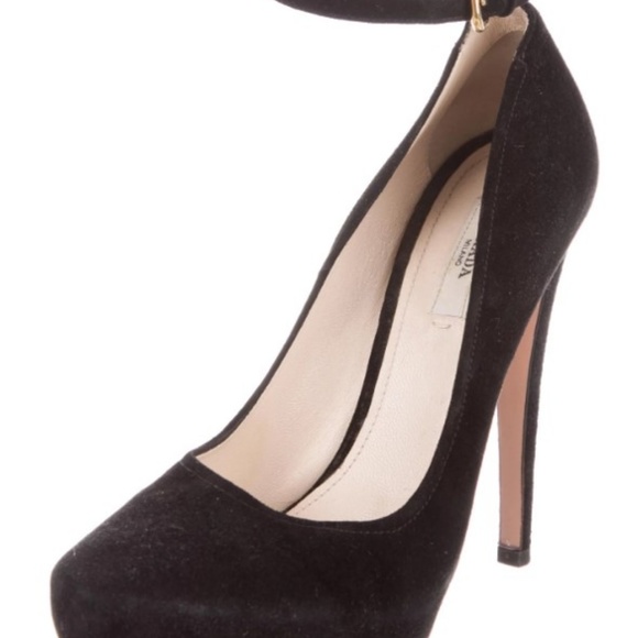 PRADA Suede Semi Pointed-Toe Pumps Size: 8.5 - Picture 2 of 5